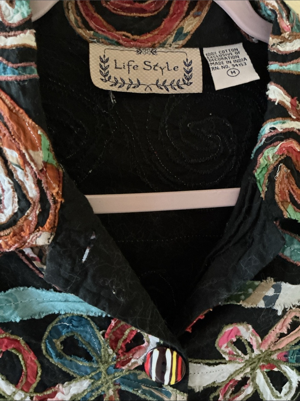 Black Multicolor Swirl Jacket - Picture 3 of 4